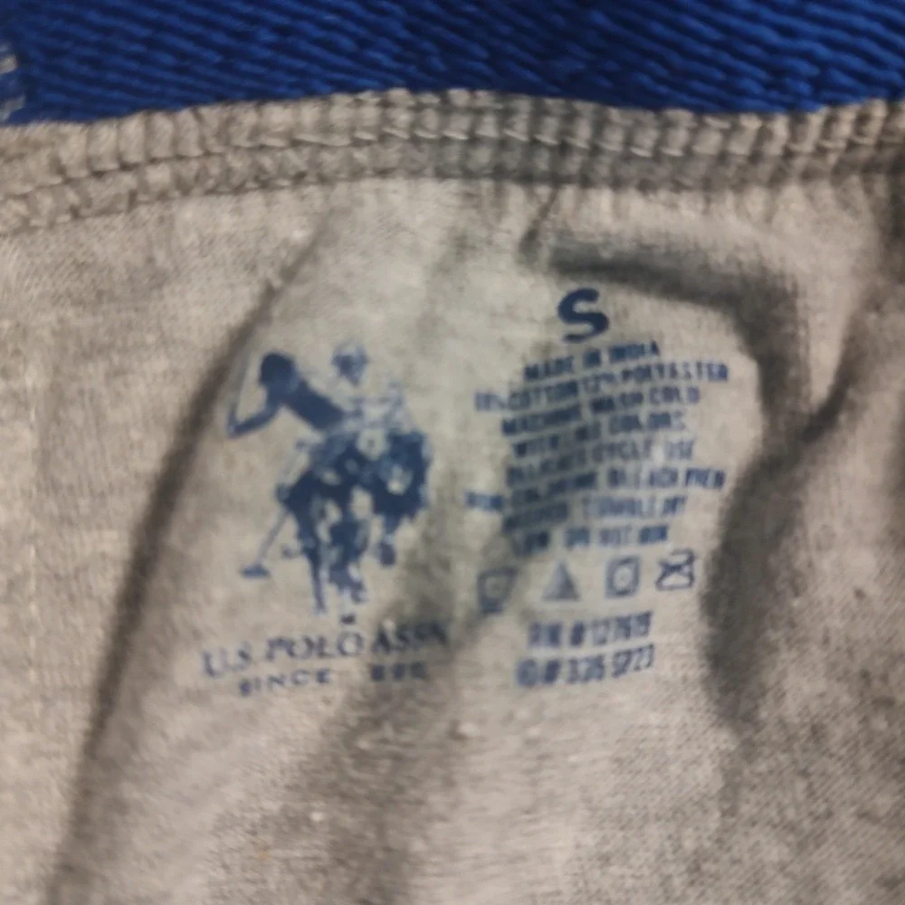 US Polo Assn Knit Boxers Mens Small Gray Excellent Logo Print Elastic Waistband